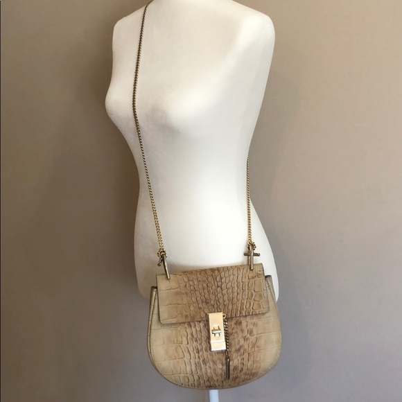 SOLD🚫 CHLOE drew croc embossed leather - Picture 2 of 6